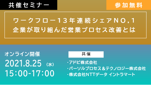 ワークフロー13年連続シェアNO.1企業が取り組んだ営業プロセス改善とは