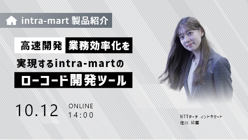 【intra-martの基本のキ】高速開発&業務効率化を実現するintra-martのローコード開発ツール（製品説明会／2023年10月）